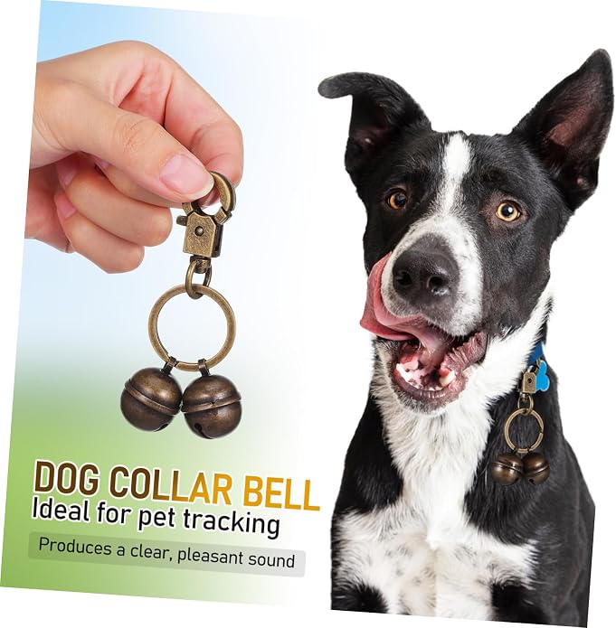 Kisangel Smart Bell Keychain Solid Brass Pet Bell for Tracking Rustic Elegant Cat Bell Accessory
