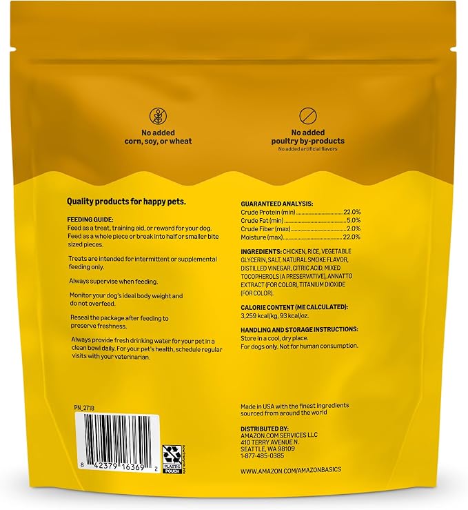 Amazon Basics Dog Treats Chicken and Waffle Bites 12oz (Previously Wag)
