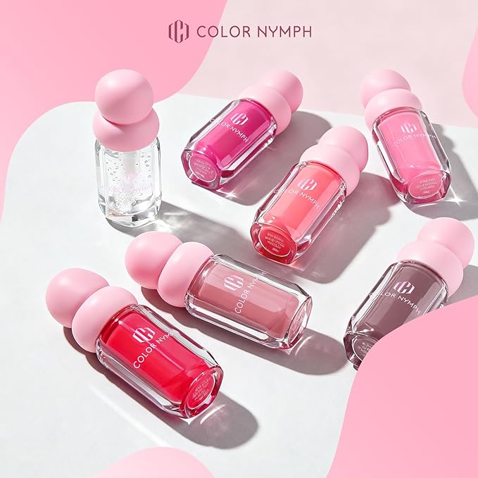 Color Nymph Lip Gloss & Lip Oil Set, Hydrating Non-Sticky Lip Makeup, Nourishing Lip Care with Jojoba Oil & Hyaluronic Acid, Glossy Pigmented Finish, #05 Reckless Love