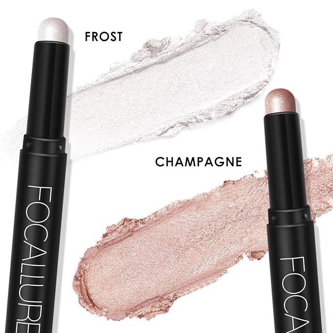 FOCALLURE (2 Pcs 2 in 1 Eyeshadow and Eyeliner Pen,Waterproof Eye Shadow Pencil,Hypoallergenic Eyeshadow,Highlighter Eye Liner,Multi-Dimensional eyes Look,Twilight
