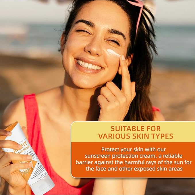 Air Fit Sunscreen Korean SPF 50 - Face & Body Sunscreen with Hyaluronic Acid, Lightweight, Non-Greasy, Moisturizing Sun Cream, Broad Spectrum UVA/UVB Protection (1)