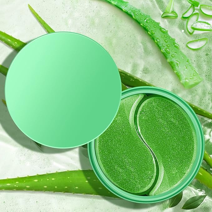 Aloe Vera Eye Mask, 60 Pcs Under Eye Patches, Eye Treatment Mask for Under Eye Bags, Dark Circles, Puffy Eyes, Fine Lines, Anti-Aging and Anti-Wrinkle, Hydrating Eye Mask Skincare