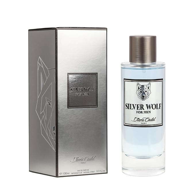 Diane Castel Silver Wolf - Woody Citrus Fragrance - Cologne for Men - Perfume for Men - Top Notes of Elemi, Bergamot, and Mandarin - 3.3 oz