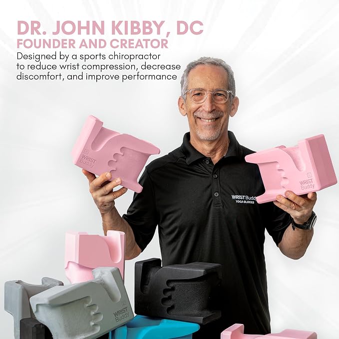WRISTBuddy® Hand-Shaped Ergonomic Yoga Blocks for Optimal Wrist Support During Yoga, Pilates, Pushups, Planks, and Handstands - Patented Non Slip Blocks for Enhanced Stability and Comfort.