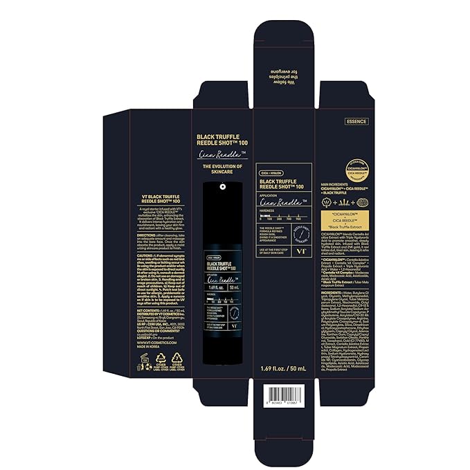 VT COSMETICS Black Truffle Reedle Shot 100, Premium Spicule Microneedling Serum with 24K Gold for Skin Elasticity, Deep Nourishment, Exfoliation & Smooth Glass Skin, Korean Skincare, 1.69 fl oz