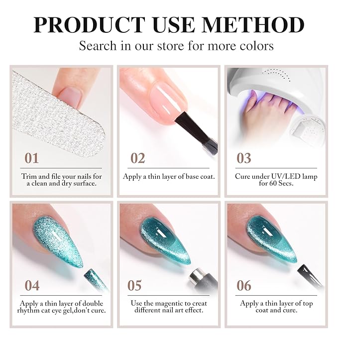 Double Rhythm Cat Eye Gel Polish with Magnet 15ML Ice Glass Holographic Glitter Shimmer Translucent Sheer Color Salon Soak Off Magnetic at Home (Blood Red-MC1145)