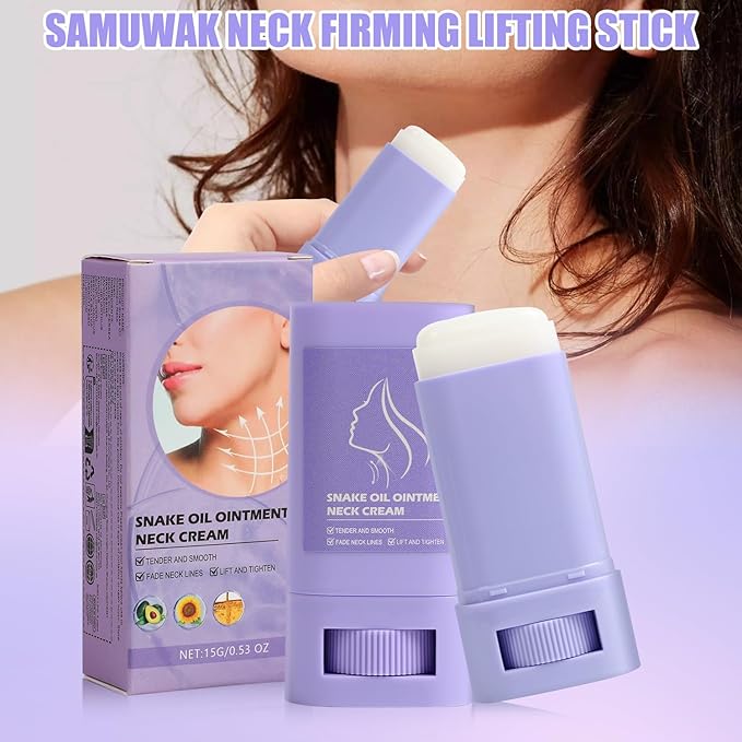 2Pcs Samuwak Neck Care Stick, Samuwak Neck Cream,Neck Firming Stick, Skin Care Moisturizer Face Cream, Lifting Firming Neck Cream