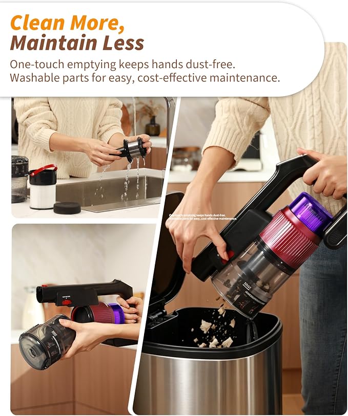 ElecKeys 650W 55kPa Foldable Cordless Vacuum Cleaner with Charging Dock | 65Mins Long-Lasting, Lightweight Vacuum, Self-Standing, Anti-Tangle, Ideal for Daily Cleaning, Pet Hair, HardFloor & Carpet.