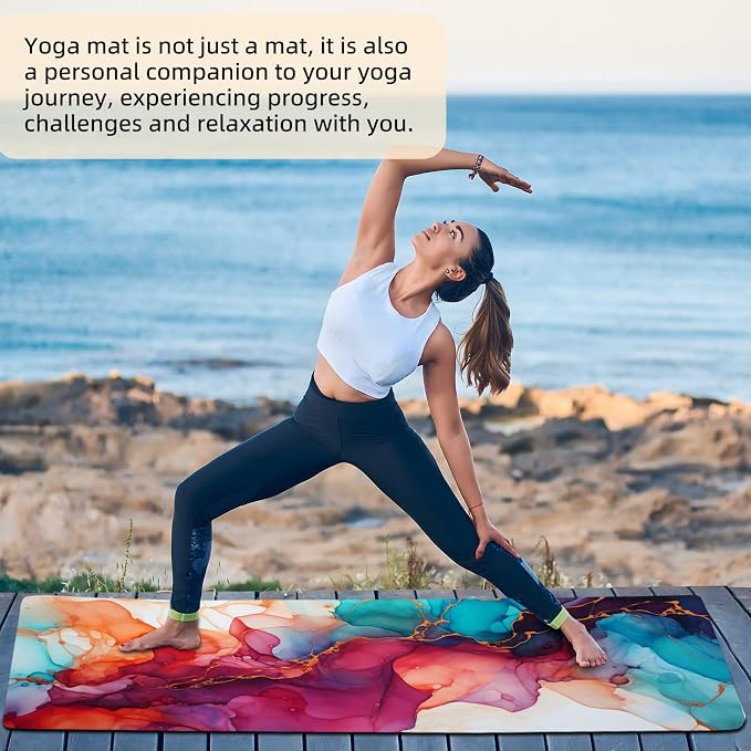 FOLAI Extra Thick Yoga Mat 6mm,pilates mat thick - Non-Slip Exercise Mat for HIIT, Pilates & Home Workouts & Workout with Free Carry Strap