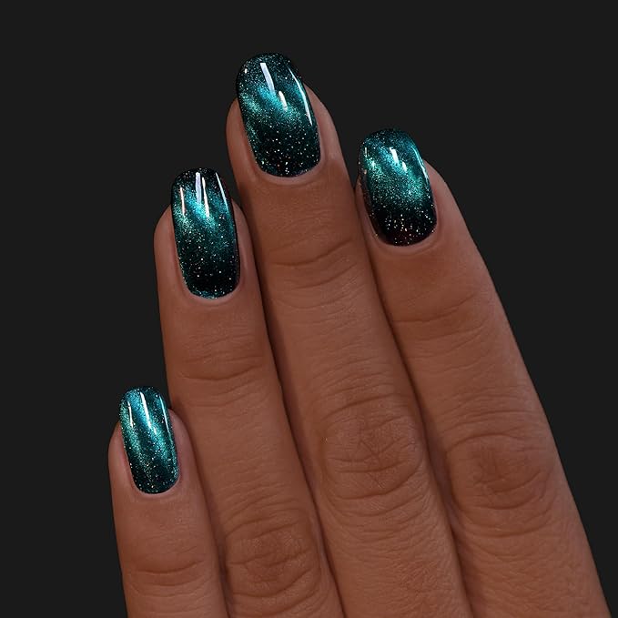 ILNP VIP - Black-Based Teal Magnetic Holographic Nail Polish