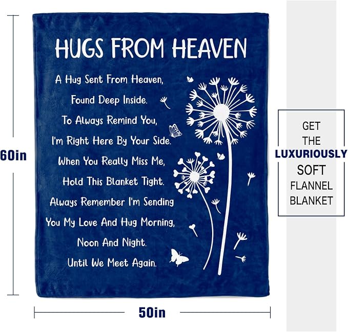Memorial Gifts, Sympathy Gifts for Loss of Loved One, Blanket 60" x 50" | Bereavement Gifts, Grief Gifts for Women, Memorial Gifts for Loss of Mom Dad