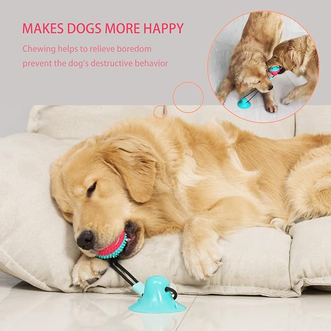 Askhald Dog Toys Chew Toys for Aggressive chewers, Puppy Training Treats Teething Rope Toys for Boredom Dog Puzzle Treat Food Dispensing Ball Toys for Puppies Teething (Blue)