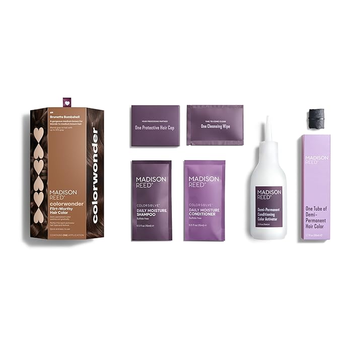 Madison Reed colorwonder Demi-Permanent Hair Color, Effortless At-Home Hair Dye, Ammonia-Free, Cruelty-Free, Brunette Bombshell (6N Medium Brown), Pack of 1