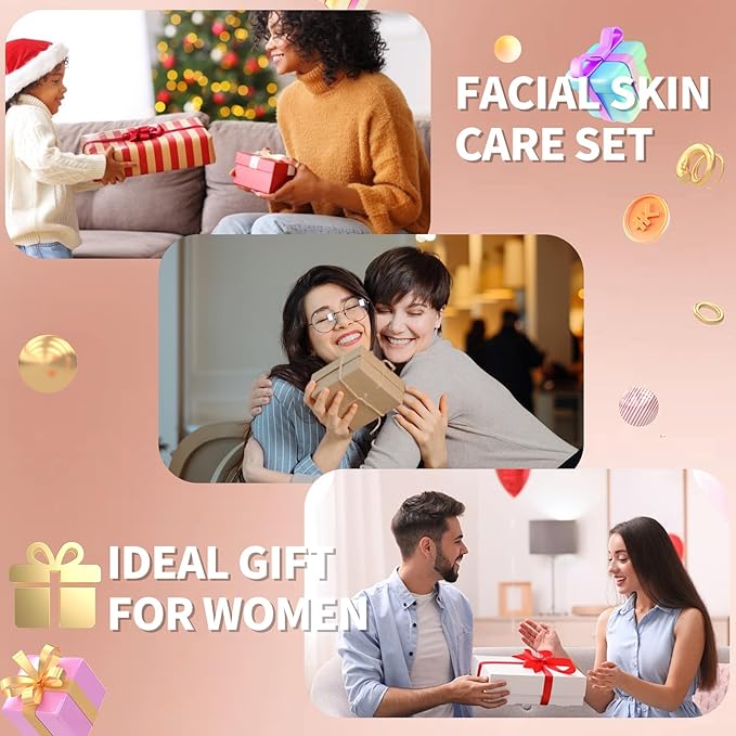 Revitalizing 6-Piece Anti-Aging Skin Care Set for Women – Hydrating, Firming & Wrinkle-Reducing Facial Care Kit with Cleanser, Toner, Eye Cream, Lotion & Face Cream