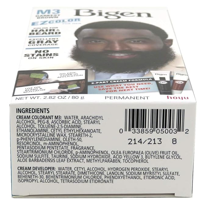 Bigen EZ Color Hair Color for Men, Darkest Brown Kit, 48 Oz, Pack of 6