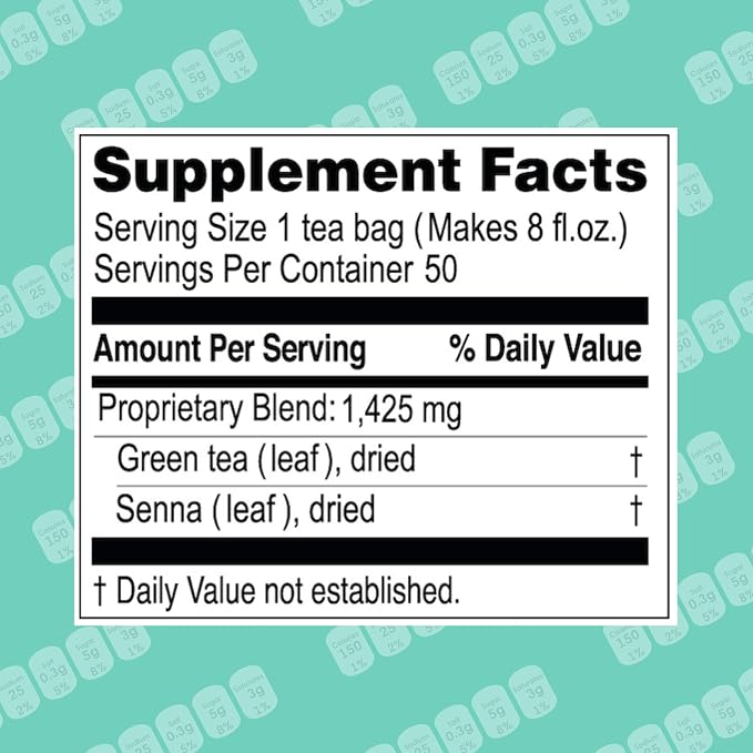 Hyleys Slim Tea Weight Loss Herbal Supplement with Goji Berry - Cleanse and Detox - 50 Tea Bags