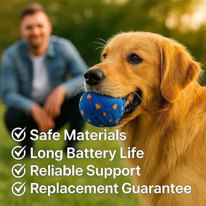 Interactive Dog Toy for Medium & Large Dogs – Smart Automatic Ball with Rolling & Bouncing Modes, Durable E-TPU, USB-C Rechargeable Moving Dog Ball, Indoor & Outdoor Play (Blue)