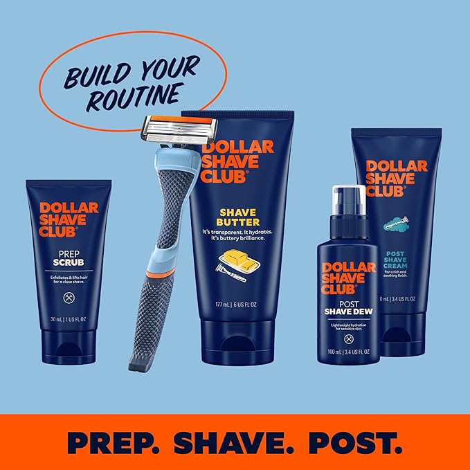 Dollar Shave Club | 4 Blade Razor Refills (8 Pack) | Swift Rinse Blades for Longer and Thicker Hair
