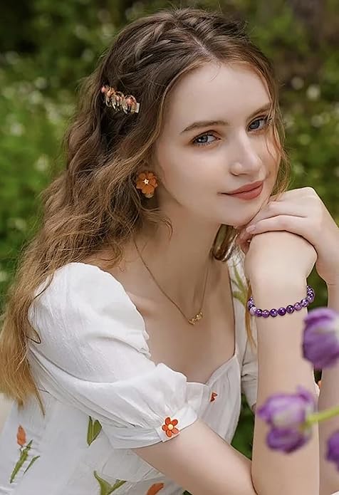 AD Beads Handmade Gemstone Stretch Elastic Bracelet Crystal Healing Reiki Nature's Beauty and Spiritual Essence Unisex