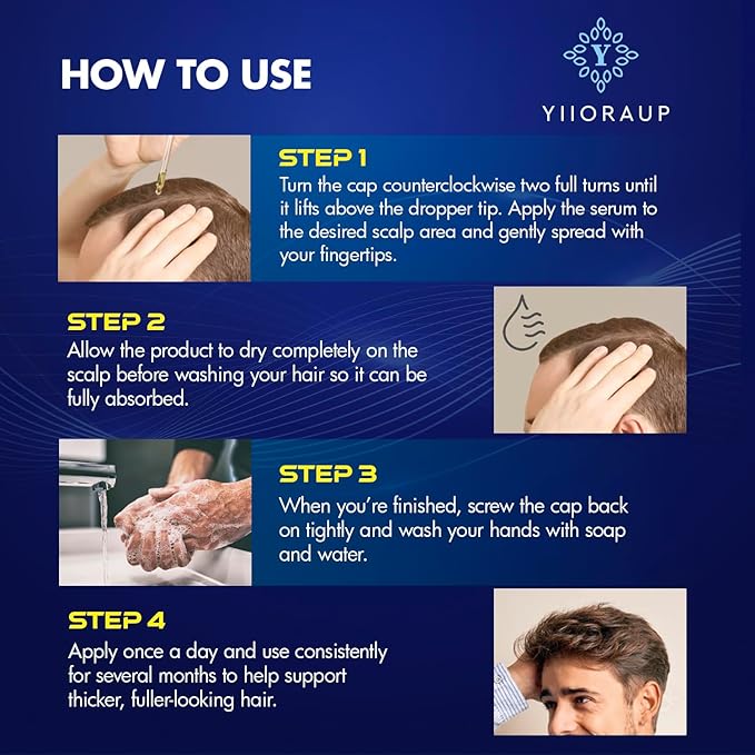 5% Minoxidil Hair Growth for Men and Women: Extra Strength Minoxidil Topical Solution for Adults with Receding Hairlines or Vertex Thinning - Hair Loss Treatment Serum with Biotin for Daily Scalp Use