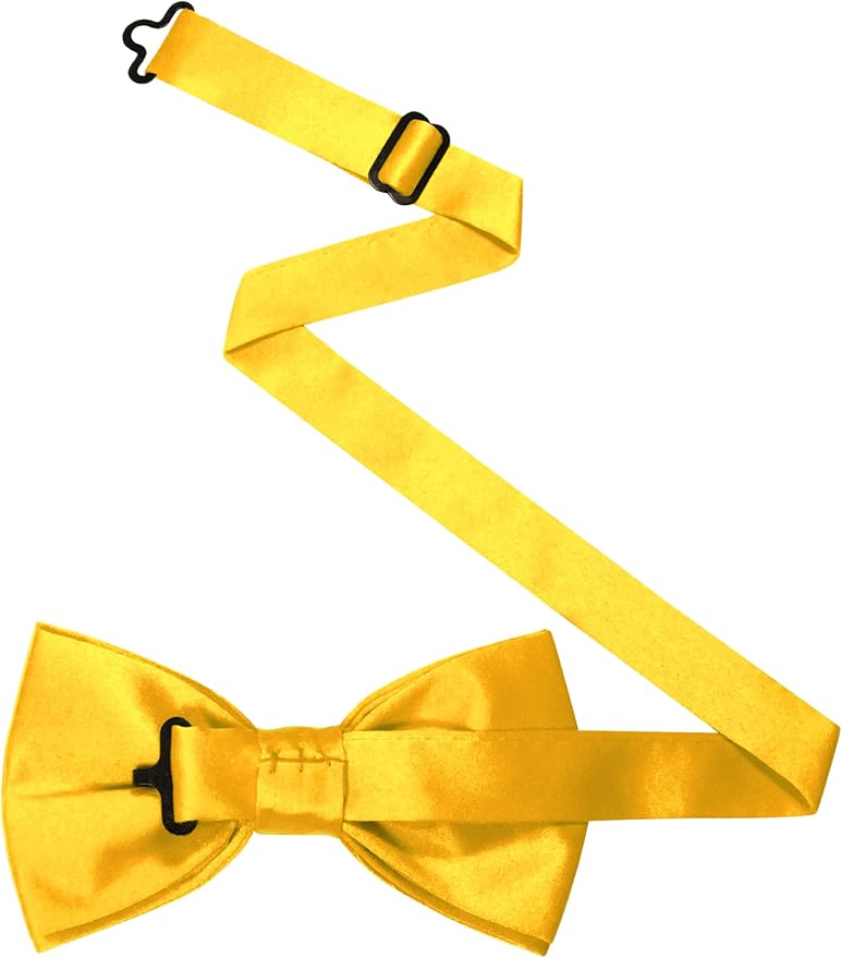 JEMYGINS Solid Color Pre-tied Bow Tie Adjustable Bowtie for Men