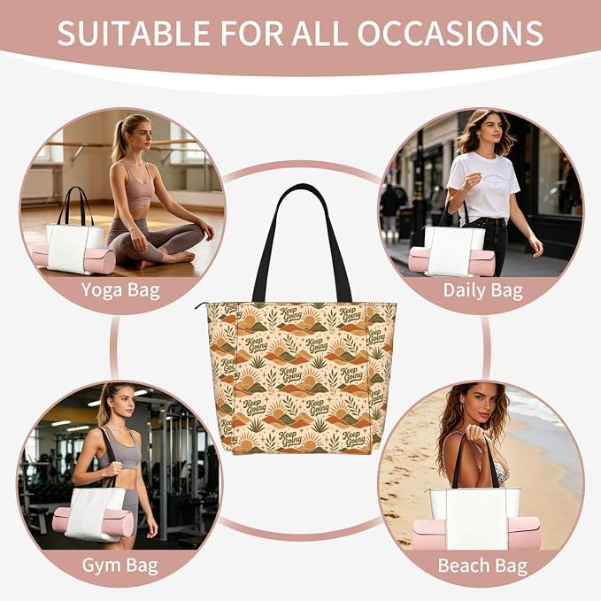 Christian Cross Jesus God Yoga Mat Bag for Women with Mats Bags Carrier Carryall Canvas Tote with Zipper Pocket, Polyester Gym Bag for Yoga Pilates Beach Travel Fitness Workout Gifts for Yoga Lovers