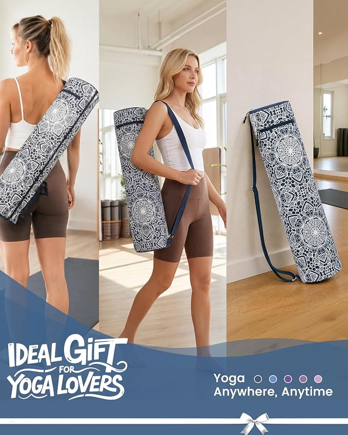 Gonex Yoga Mat Bag, Yoga Mat Carrier Full-Zip Exercise Yoga Mat Carry Bag for Women Men with 2 Multi-Functional Storage Cargo Pockets Extra Wide Adjustable Shoulder Strap