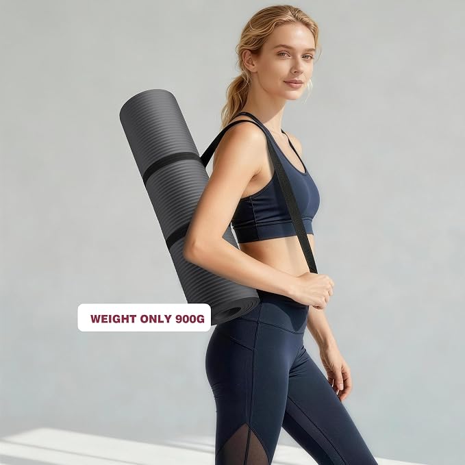 KEEP Extra Thick NBR Yoga Mat for Women & Men, 10mm Thick, 72”x24” Large Exercise Mat with Non-Slip Workout Mat for Yoga, Pilates, Stretching, Meditation – Wide & Cushioned Fitness Mat