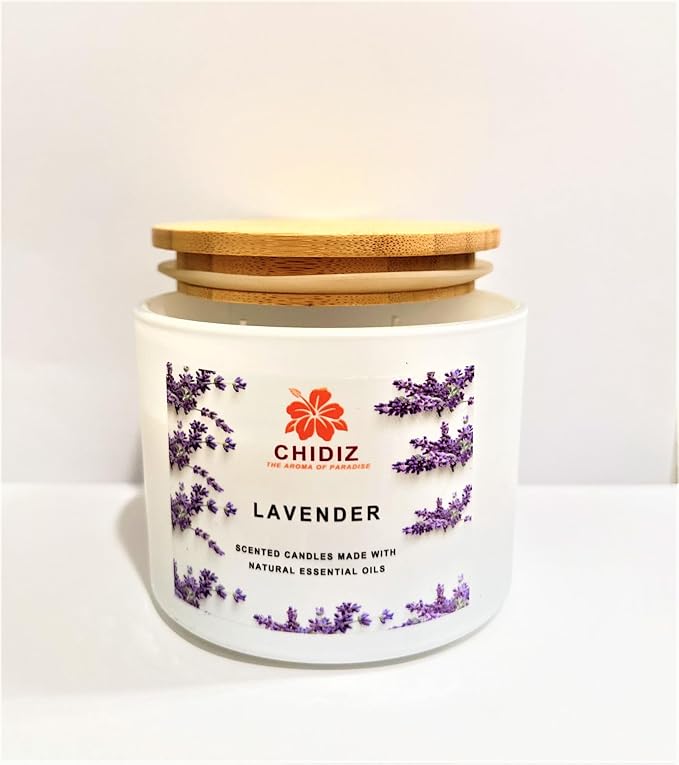 Lavender Soy Scented Candles | Large 1 Wick Jar Candle | Up to 45 Hours Burning Time | Relaxing Aromatherapy Candles | Housewarming Gift for Women and Men (Medium, Lavender)