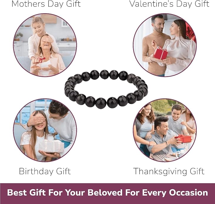 Crystal Vibe 8mm Beaded Bracelets For Women Men - Healing Crystal Bracelet - Adjustable Size