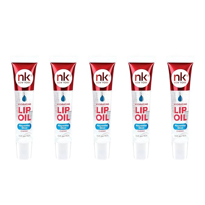 Nicka K Hydrating Lip Oil Nourishing Glass (CHERRY-5PK)
