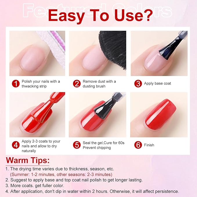 Major Dijit Quick Air Dry Nail Polish FireBrick Regular Nail Polish Non UV Gel Hema 0.34 fl oz.