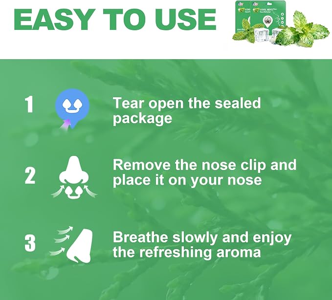 Intense Peppermint Aroma Clip Offers a Crisp and Cooling Scent Experience, Designed for Users who Prefer a More noticeable Peppermint Fragrance in Their Daily Routine(2Pack)