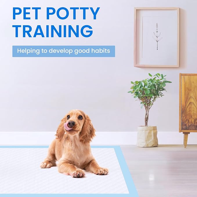 Dog Pee Pads 22"x23", Pee Pads for Dogs, Disposable Puppy Pads Pet Training Pads Super Absorbent Leak-Proof Quick Drying Pee Pads (90 Count)