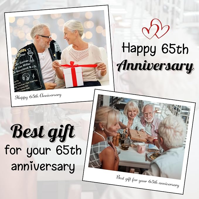 65th Anniversary Blanket Gifts Gift for 65th Blue Sapphire Wedding Anniversary 65 Years of Marriage Gifts for Wife Husband Dad Mom Parents Grandpa Grandma Grandparents Back in 1961 Blanket 60x50