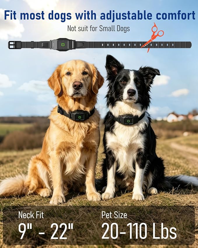 GPS Wireless Dog Fence System & Training Collar with Remote, 18+ lbs