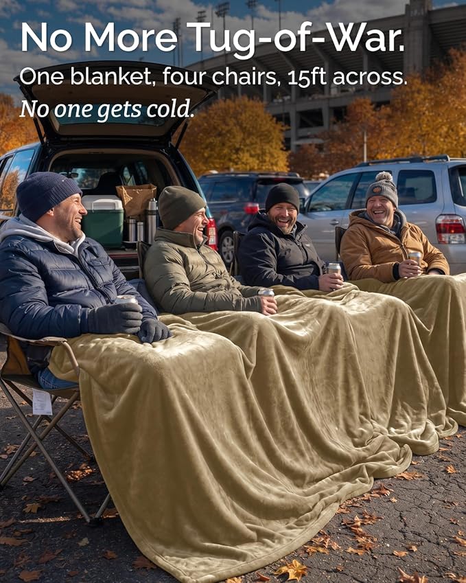 Ultra Soft Fleece Blanket Oversized King Size - Flannel Fleece Luxury Blanket - Lightweight for Couch Bed Chair - Thick, Warm and Breathable - All Season Cozy, Camel