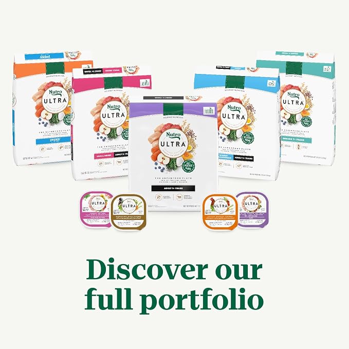 Nutro Ultra Small Breed Adult Dry Dog Food, Chicken, Lamb & Salmon, 3.5 lb | High-protein trio, Non-GMO, no corn, wheat, soy, 14 superfoods blend, Omega 3 & 6 fatty acids, essential antioxidants