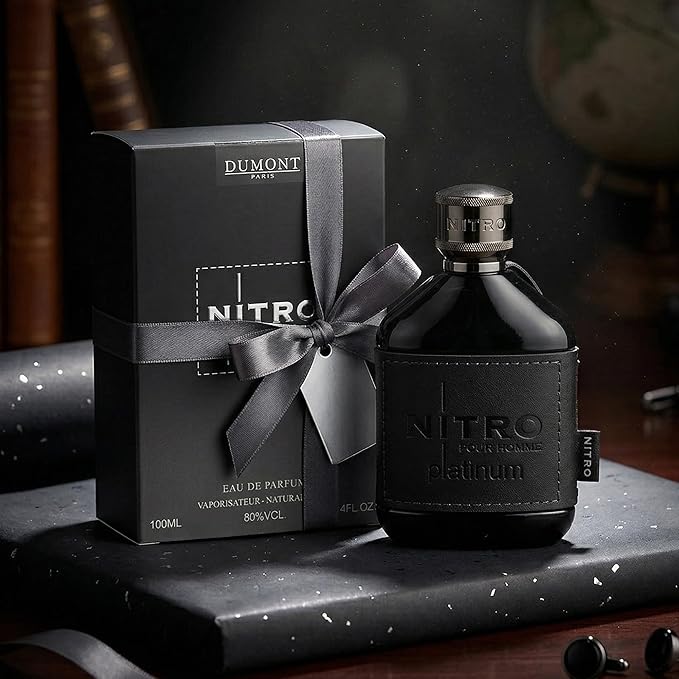 Dumont Nitro Platinum 3.4 Fl Oz Eau De Parfum for Men – Fruity Amber Fragrance – Luxurious Long Lasting Scent
