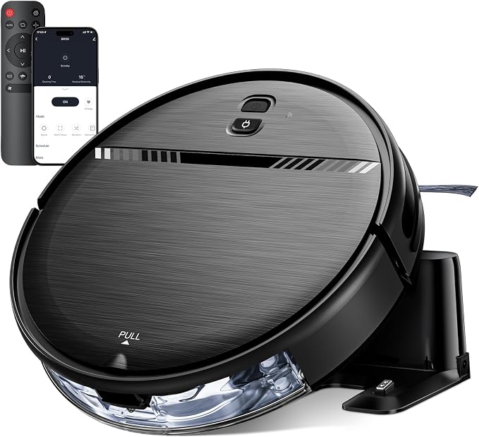 Robot Vacuum and Mop Combo, 2300Pa Strong Suction, 2-in-1 Dust Box and Water Tank, Works with Alexa/Google Assistant, Long Runtime, Schedule, Quiet, Ideal for Hard Floors, Low-Pile Carpets and Pets