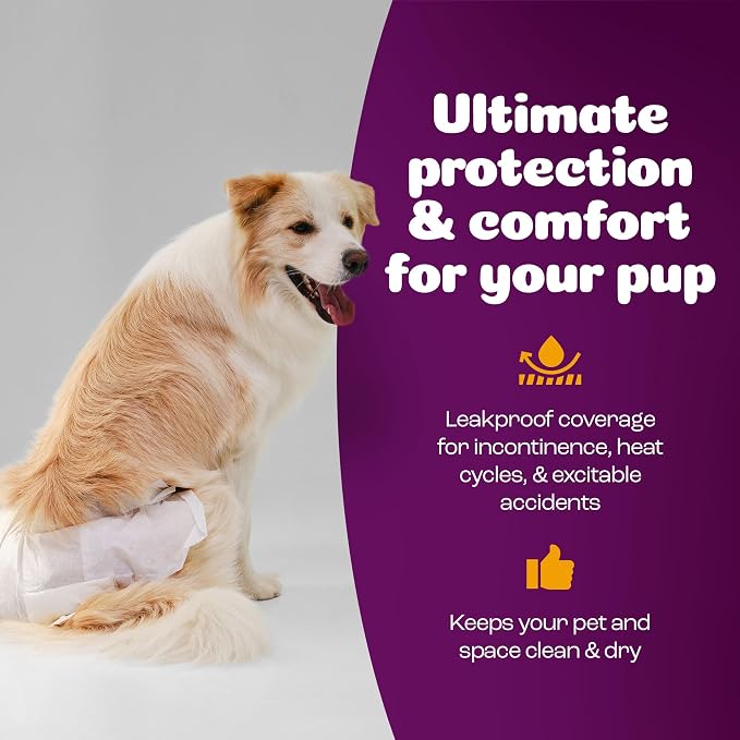 Inspire Pet Care Dog Diapers Female Dogs | Bulk Value Doggie Incontinence | For Heat, Pee or Period and Housebreaking