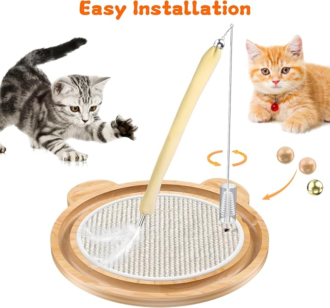 Cat Scratcher Toys Natural Sisal Pad Kitten Interactive Ball Track