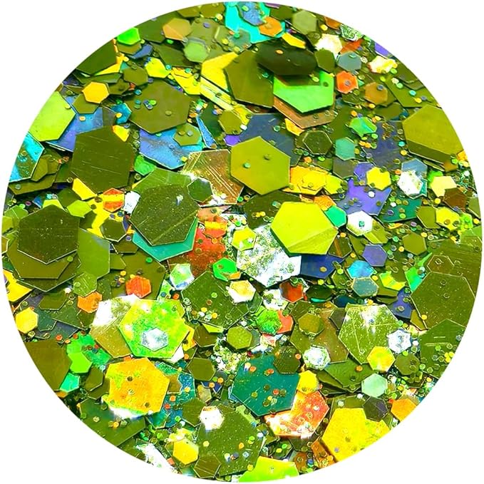 Light Green - Craft Glitter - 2oz Glitter Shaker Bright Colorful Mix Chunky Body Glitter Bulk - 24 Colors in Shaker, Cosmetic Grade Glitter - EBLB608