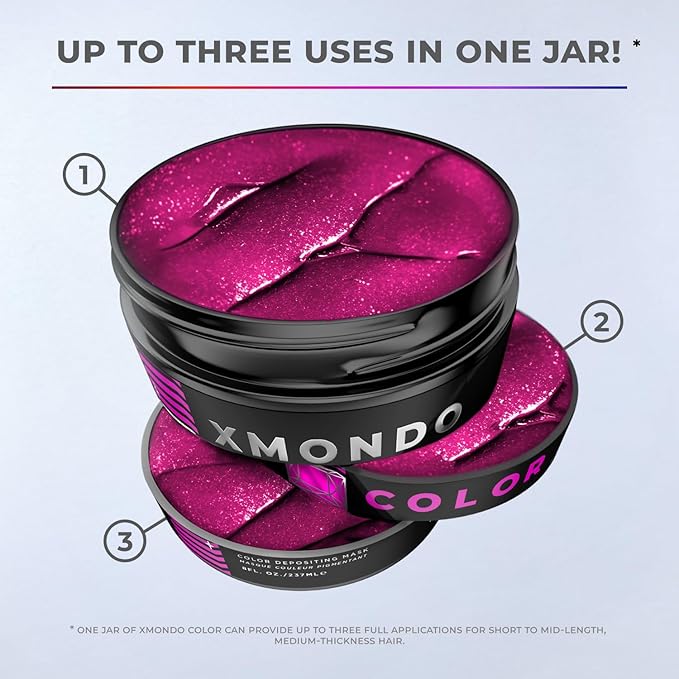 XMONDO Color Rhodolite Depositing Mask & Semi-Permanent Pink Hair Dye | Infused with Bond Booster Technology & Hyaluronic Acid for Nourishment, Revitalization & Repair, Vegan Formula, 8 Fl Oz 1-Pack