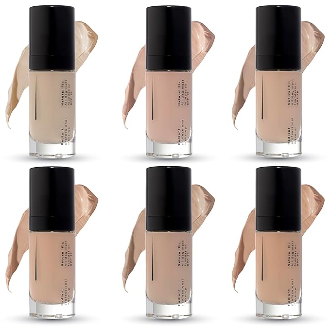 Radiant Professional Natural Fix All Day Matte Cream Foundation Makeup – Long Wear, Full Coverage Matte Foundation with SPF 15 – Oil Free Lightweight Formula for All Skin Types – 1.01oz (02 Caramel)
