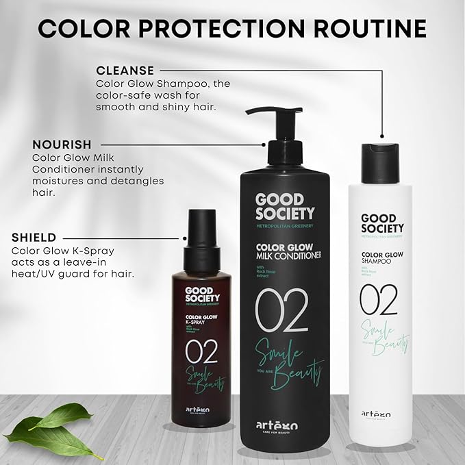 Artègo Good Society Color Glow Milk Conditioner (33.8 fl oz) – Lightweight Detangling Conditioner for Color-Treated Hair