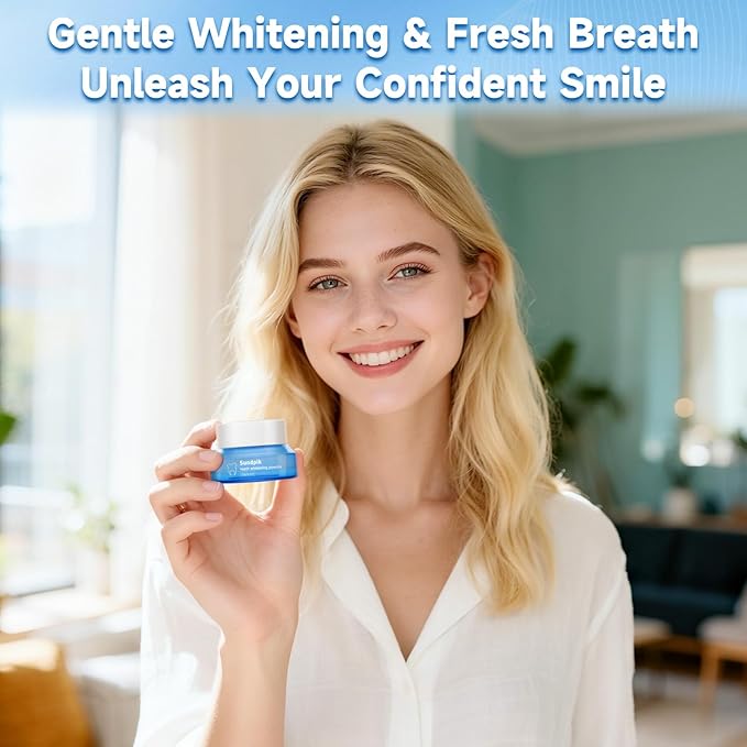 2PCS Teeth Whitening Powder,Removes Stains with No Sensitivity,Enamel-Safe Toothpaste Whitening Powder for Coffee,Tea,Food,and Tobacco Stains