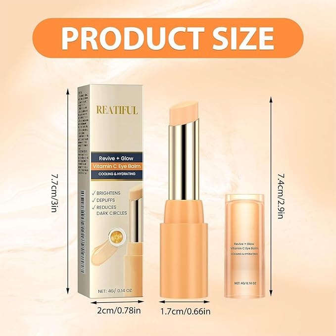 2PCS Revive Glow Vitamin C Eye Balm, Vc Anti-Wrinkle Eye Serum Oil,Reducing Dark Circle,Hydrating Eye Cream,Improve Dark Circles,Reduces Puffiness (2pcs)