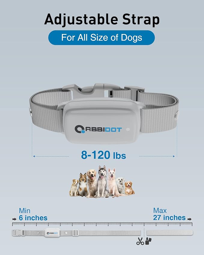 ABBIDOT Shock Collar for Dogs, 3300 FT Dog Training Collar with Remote, IPX7 Waterproof with 4 Training Modes, Rechargeable E-Collar for All Breeds (15-120 lbs) (Light Blue, 1 Collar)