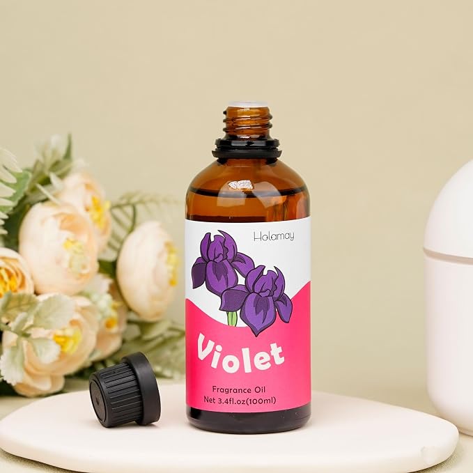 Violet Fragrance Oil 3.4 fl.oz/100 ml, Holamay Floral Single Scented Oils, Fragrance Oil for Candle Making, Soap Making Scent, Essential Oils for Diffuser for Home